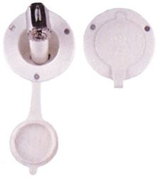 Picture of Scandvik 10750P Recessed Transom Shower with 6' Hose - White Vertical Mount