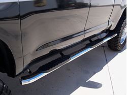 Picture of TrailFX A7026B 5 Inch Oval Bent Step Bar with Bed Step Black Steel