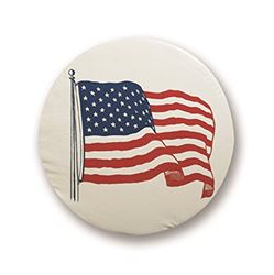 Picture of Adco Products 1787 US Flag Spare Tire Cover 27 Inch White Vinyl