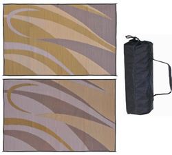 Picture of Ming's Mark GA7 8' x 12' Reversible Graphic RV Patio Mat Brown/Gold