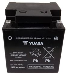 Picture of Yuasa Batteries YUAM6230XPW YIX30L-BS Maintenance Free AGM Battery 12V 30Ah 400CCA