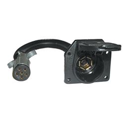 Picture of Pollak 12-725EP 6-Way Round Plug to 7-Way Socket Trailer Adapter