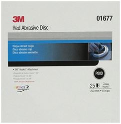 Picture of 3M 01677 Hookit Red 8" P80 Grit D Weight Abrasive Disc