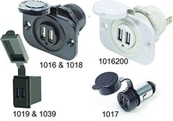 Picture of Blue Sea Systems 1039 Dual USB Charger Switch Mount 12/24V DC Marine
