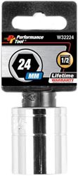 Picture of Performance Tool W32224 Wilmar Corp. /  1/2" Dr 6pt Std. Socket 24mm