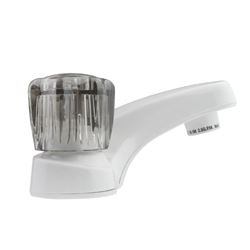 Picture of Dura Faucet DFPL700SWT Two Handle RV Lavatory Faucet - White with Smoked Knobs