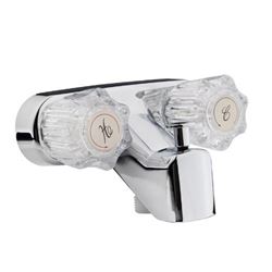 Picture of Dura Faucet DFSA110ACP Chrome 4-Inch Tub and Shower Diverter Faucet with Crystal Knobs