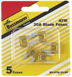 Picture of Bussmann BP/ATM20RP 20 Amp ATM Mini Blade Automotive Fuse 5-Pack