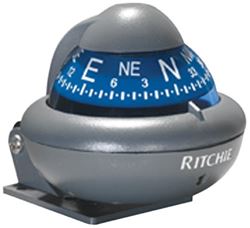 Picture of Ritchie Navigation X-10-A Ritchiesport Automotive Compass, Mfg# , Versatile Dash/window Mount, Grey Housing, 2" Blue Direct Reading Dial, 2.9 Deep, 2.3" High, Compensators, Green Illumination, 5 Year Warranty.