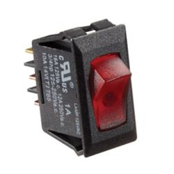 Picture of RV Designer S245 Illuminated Rocker Switch 125V Black with Red Light