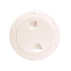 Picture of Beckson Marine DP40-N Beckson 4" Smooth Center Screw Out Deck Plate Beige 4.5" Cut