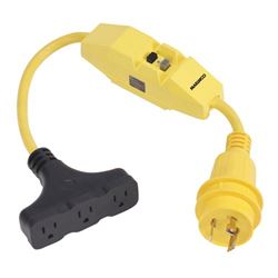Picture of Marinco 199128 30A to 3-Way 15A GFCI Pigtail Adapter 125V
