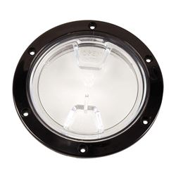 Picture of Beckson Marine DP40-B-C Beckson 4" Clear Center Screw Out Deck Plate Black 4.5" Cut