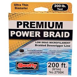 Picture of Scotty Downriggers 2700K Power Braid Downrigger Line, Mfg# , 200 Lb. Test, 200 Ft. Spool. Includes Terminal Fastening Kit.