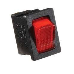 Picture of RV Designer S481 Illuminated Rocker Switch 20 Amp Black with Red Light