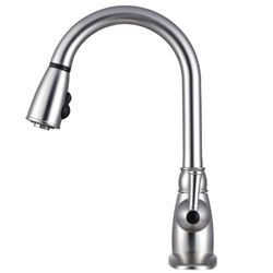 Picture of Dura Faucet DFPK160SN Pull-Down RV Kitchen Faucet with Brushed Satin Nickel Finish