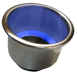 Picture of Whitecap Industries S-3511BC Whitecap Flush Mount Cupholder With Blue Led Light Ss