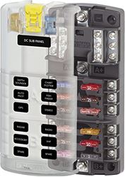 Picture of Blue Sea Systems 5032 ST Blade 12-Circuit Fuse Block with Negative Bus and Cover