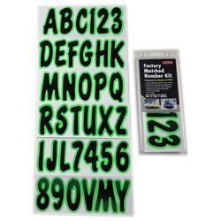 Picture of Hardline Products BLKKI200 3" Boat Registration Letter Number Kit Black Kiwi Gradient