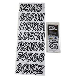 Picture of Hardline Products WHBKG400 Boat Registration Number Kit 3" Smooth Cursive Gradient Decals