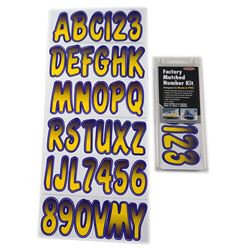 Picture of Hardline Products YEPUG200 3" Boat Registration Number Kit Yellow/Purple Gradient