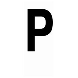 Picture of Hardline Products 17315 3-Inch Letter P Registration Number Black Glossy