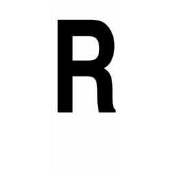 Picture of Hardline Products 17317 3-Inch Letter R Registration Number Black