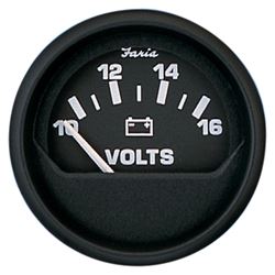 Picture of Faria Instruments 12821 Euro Black 2" Voltmeter Gauge 10-16 VDC