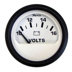 Picture of Faria Instruments 12911 Euro White 2 Inch Voltmeter Gauge 10-16 VDC
