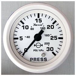 Picture of Faria Instruments 13108 Dress White 2" Water Pressure Gauge 30 PSI