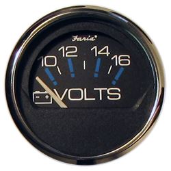 Picture of Faria Instruments 13705 Chesapeake SS Black 2" Voltmeter Gauge 10-16 VDC