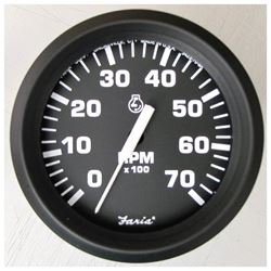 Picture of Faria Instruments 32805 Euro Black 4" Tachometer 7000 RPM Gas Outboard