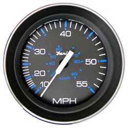Picture of Faria Instruments 33009 Coral 4" Speedometer 55 MPH Pitot Type Black Dial