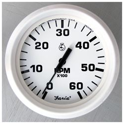 Picture of Faria Instruments 33103 Dress White 4" Tachometer 6000 RPM Gas Inboard I/O