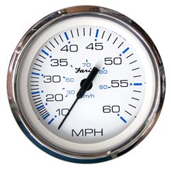 Picture of Faria Instruments 33811 Chesapeake SS White 4" Speedometer 60 MPH Pitot Type