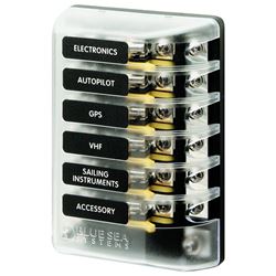 Picture of Blue Sea Systems 5015 Fuse Block AGC 6 Cir w/Groun