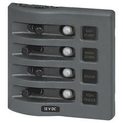 Picture of Blue Sea Systems 4374 Weatherdeck Breaker Panel 12VAC 4 Pos Gray