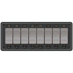 Picture of Blue Sea Systems 8261  Contura Water Resistant 12V DC 8 Position Panel, Gray