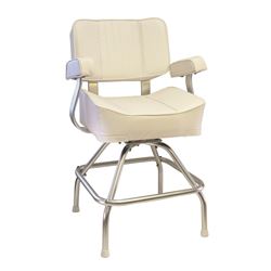 Picture of Springfield Marine 1020003 Deluxe Captain's Seat with Stand White