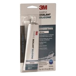 Picture of 3M 08017 Marine Grade Silicone Sealant White 3 oz Tube