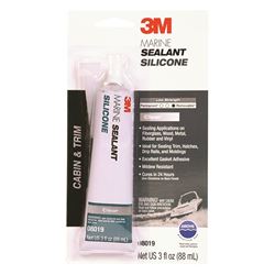 Picture of 3M 08019 Marine Silicone Sealant Clear 3 oz Tube