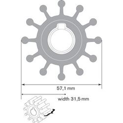 Picture of Johnson Pumps 09-801B Impeller for 10-32621-2 Marine Engine Cooling Pump