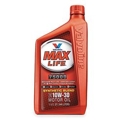 Picture of Valvoline 797976 MaxLife High Mileage 10W-30 Synthetic Blend Motor Oil Case of 6 Quarts