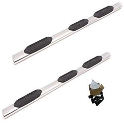 Picture of TrailFX A7039S 5 Inch Oval Bent Nerf Bars Polished Stainless Steel