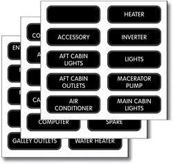Picture of Blue Sea Systems 8030 DC Panel Basic Label Kit - 30 Pre-Printed Circuit Labels