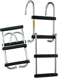 Picture of Garelick 12350 Garelick EEz-In Removable 4 Step Folding Pontoon Boarding Ladder