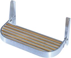 Picture of Garelick 27515 Foot Rest with Teak Inserts 15 Inch Aluminum Marine