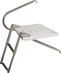 Picture of Jif Marine EKU1 2-Step Outboard Transom Platform with Telescoping Ladder