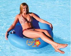 Picture of Airhead AHFF-1 Fiji Float Inflatable Single Person Pool Lounge with Mesh Seat