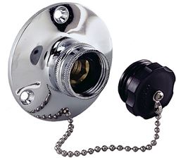 Picture of Perko 0499DP0CHR Water Inlet Fitting with Plug - Chrome Bronze 3/4" GHT to 1/2" MPT